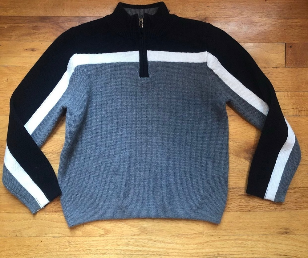 Hanna Andersson Size 130 8 Black Striped Sweater